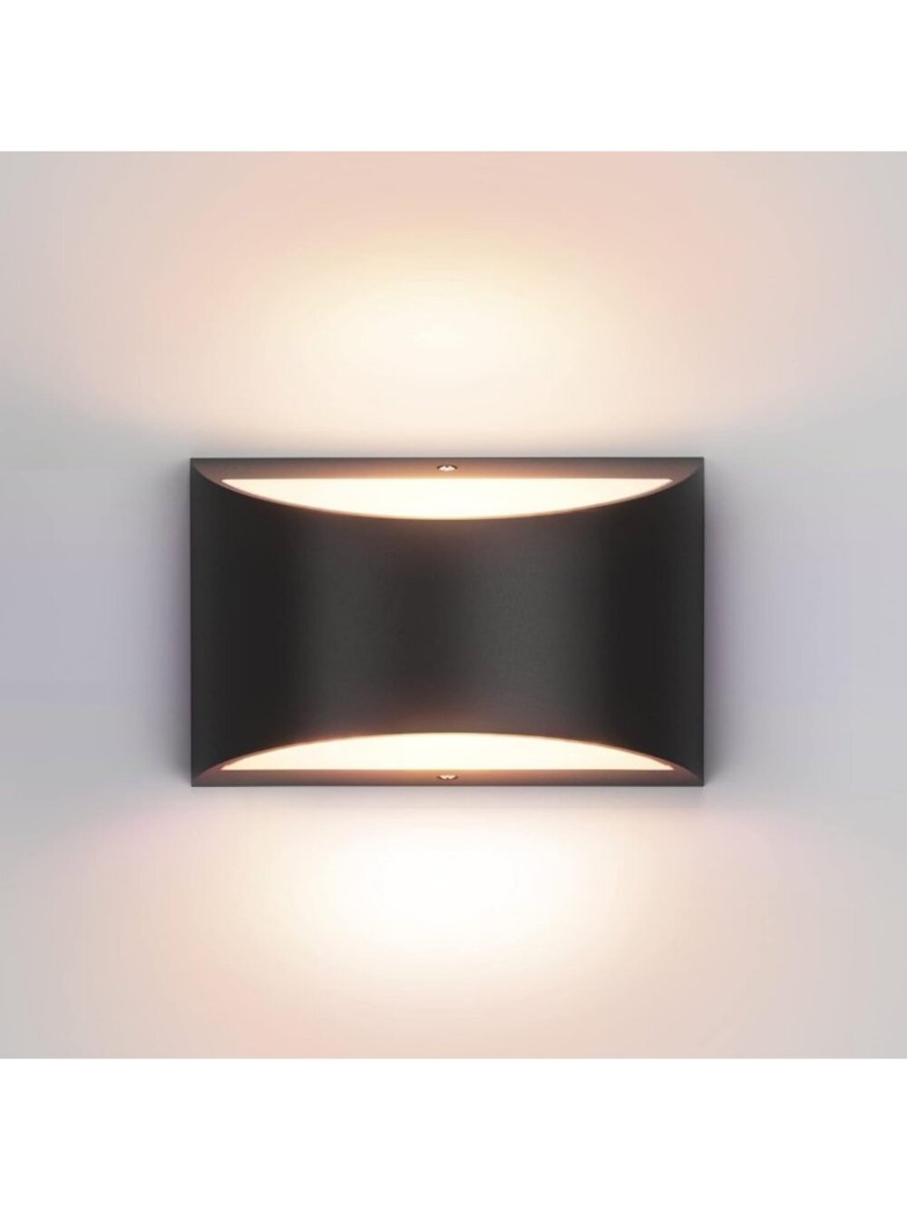 Modern Black LED Wall Sconce - Hardwired Up & Down Indoor Lighting for Living